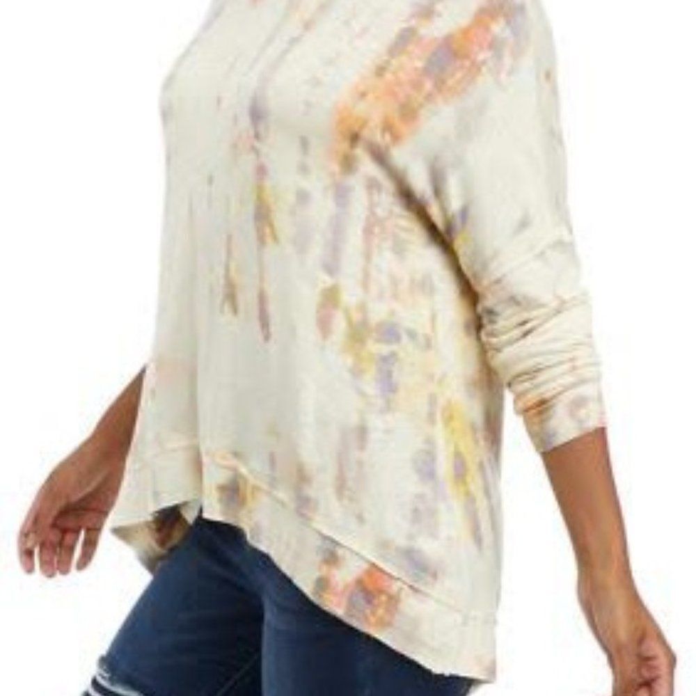 True Craft BOHO High/Low Watercolor top with dolman sleeves, size XL